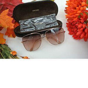 NWT Tom Ford Gold Aviator Sunglasses FT0838 OS